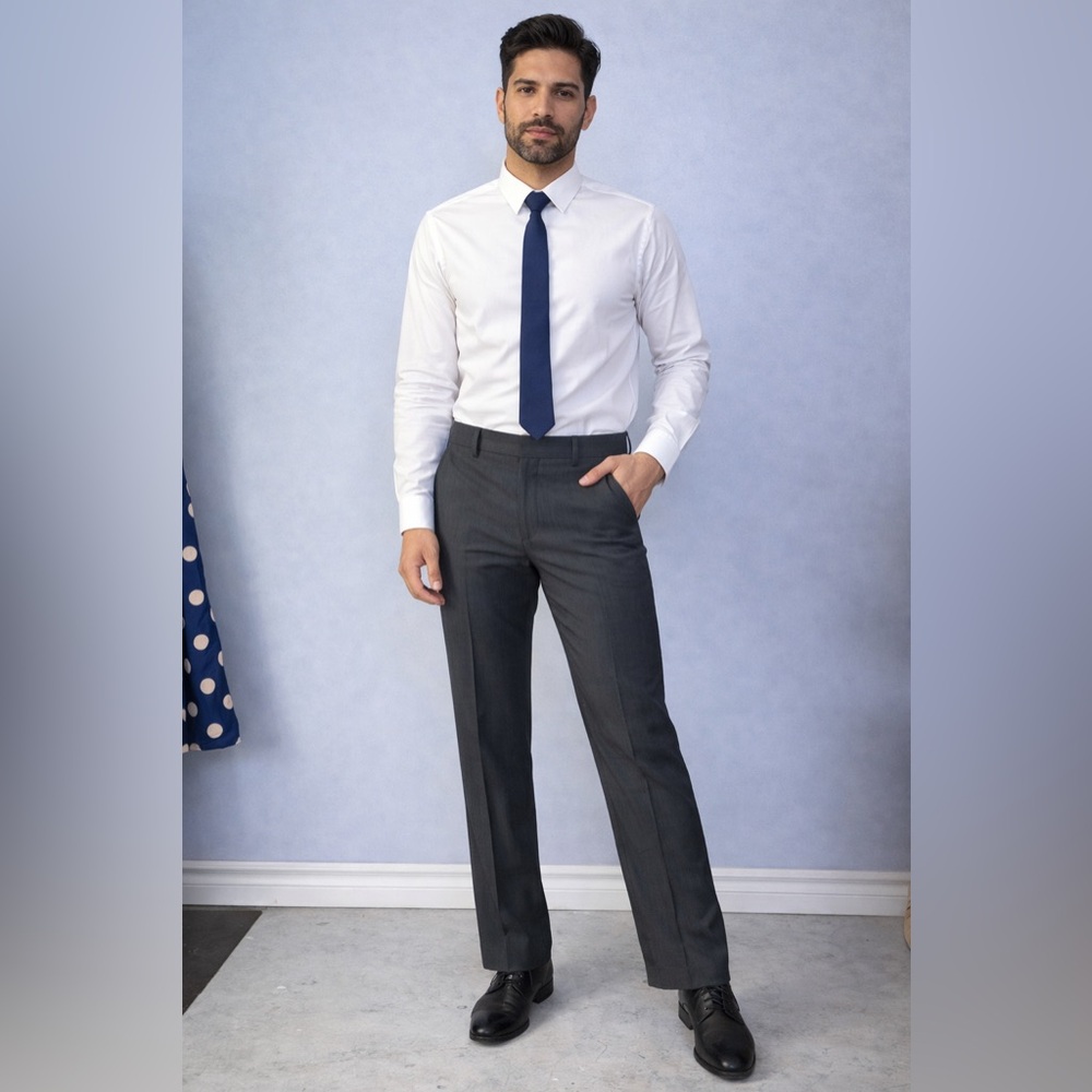 54)Kenneth Cole Reaction Charcoal Dress Pants 36x32 NWT